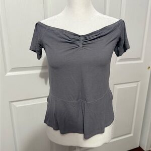 American Eagle Soft & Sexy ribbed gray top